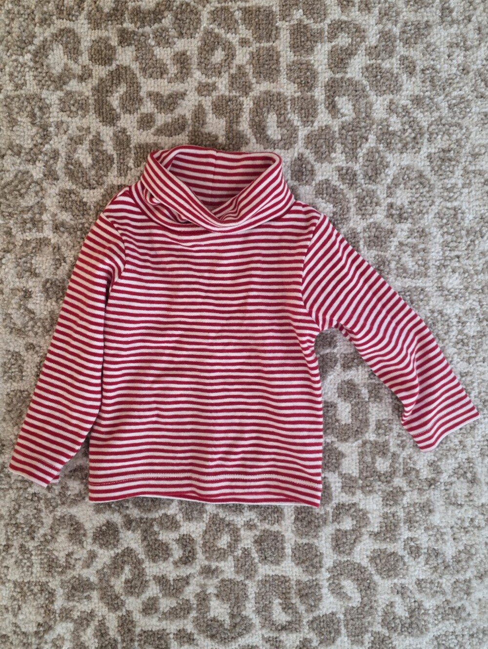 Little English Striped Red & White Turtleneck Long-Sleeve Top - Baby